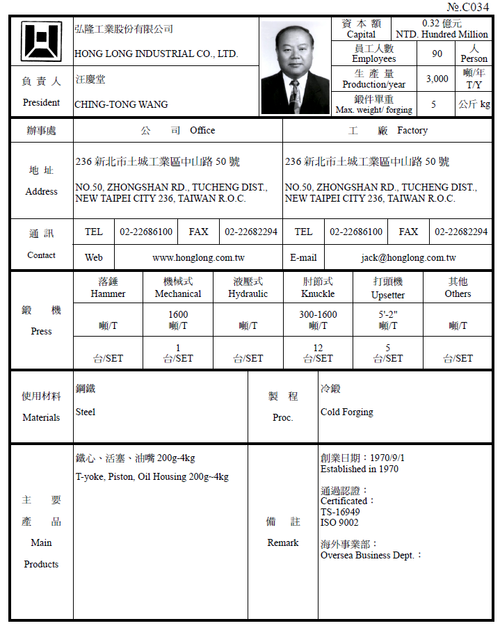 弘隆工業股份有限公司產品圖