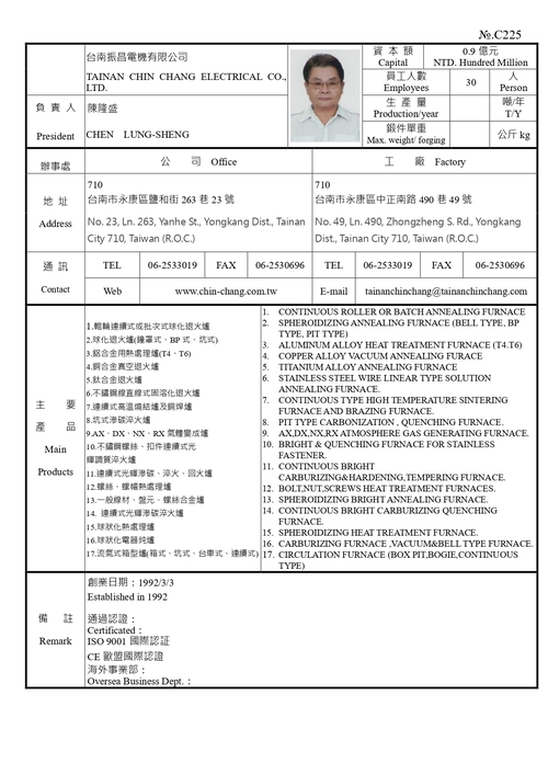 台南振昌電機有限公司產品圖