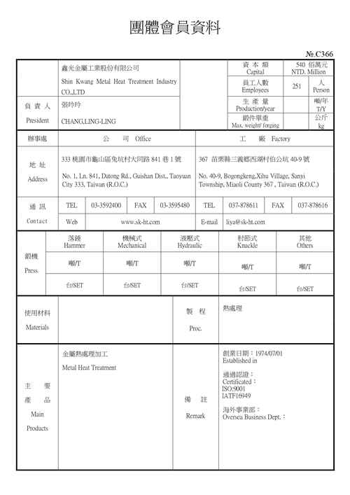 鑫光金屬工業股份有限公司產品圖