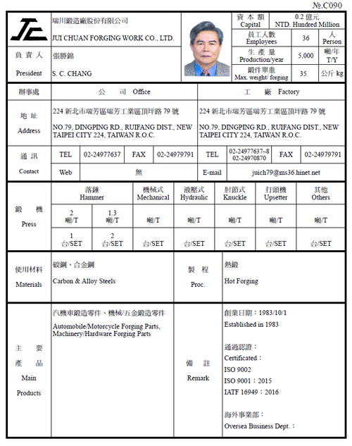 瑞川鍛造廠股份有限公司產品圖