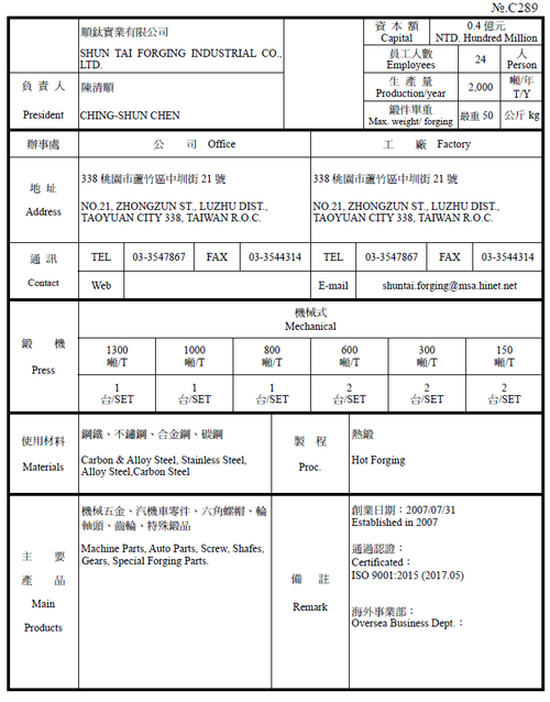 順鈦實業有限公司產品圖